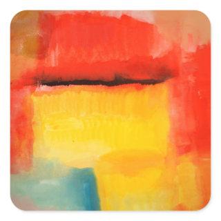 Colorful Minimalist Abstract Artwork Square Sticker
