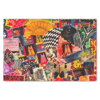 Colorful Mixed Media Pop Art Collage Tissue Paper