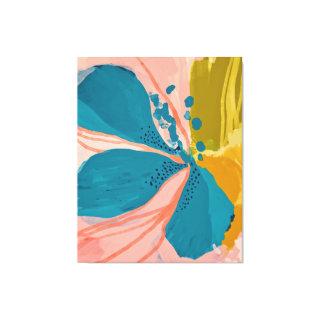 Colorful Modern Floral Abstract Art Pink Blue Post Canvas Print