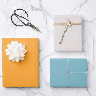 Colorful Modern Orange Beige Sky Blue Solid Color   Sheets