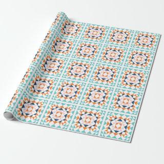 Colorful Modern Quilt Block Geometric Art