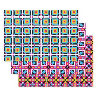 Colorful Mosaic Abstract Op Art Geometric Patterns  Sheets