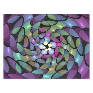 Colorful Movements Abstract Trippy Fractal Art Tissue Paper