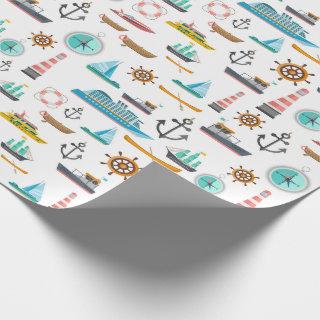 Colorful nautical themed pattern