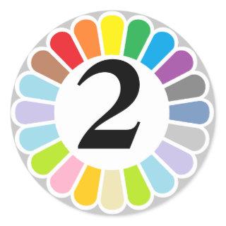 colorful number 2 sticker