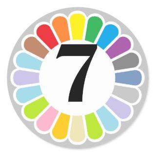 colorful number 7 sticker