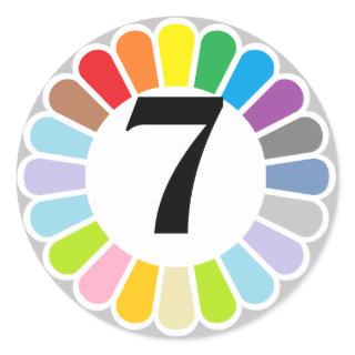 colorful number 7 sticker