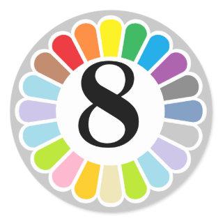 colorful number 8 sticker