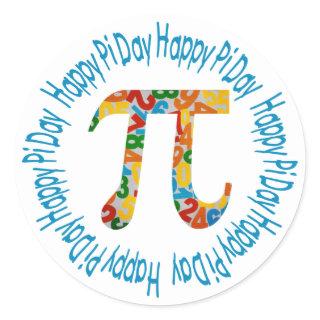 Colorful Numbers Pi Day Gifts and Tees Classic Round Sticker