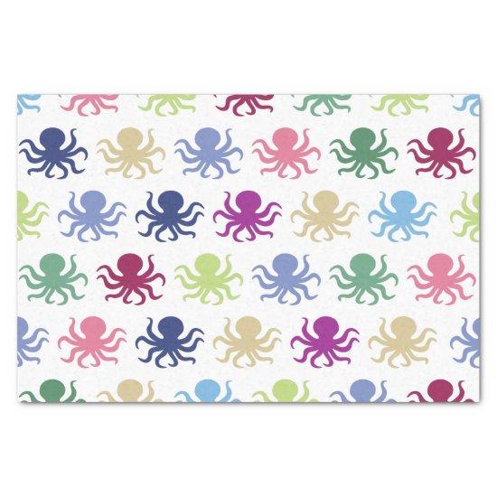 Colorful octopus pattern tissue paper