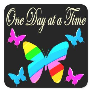 COLORFUL ONE DAY AT A TIME SQUARE STICKER