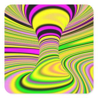 colorful Optical Illusion Square Sticker