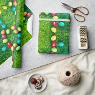 Colorful Painted Eggs in Grass, Funny Easter Egg