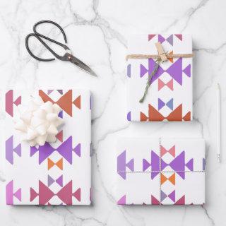 Colorful Painted Geometric Pattern in Purple   Sheets