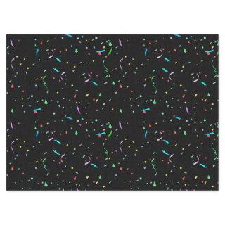 Colorful Paper Confetti on Black | Tissue Paper