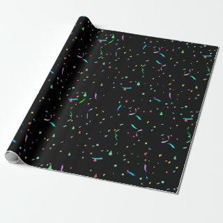 Colorful Paper Confetti on Black