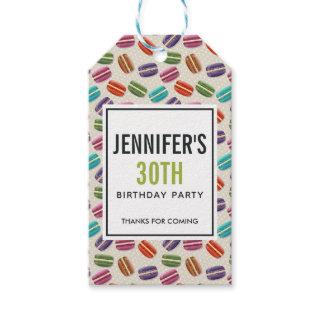 Colorful Parisian Macarons Pattern Birthday Thanks Gift Tags