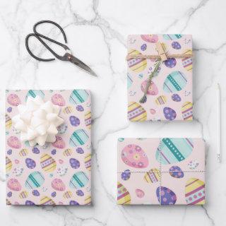 Colorful pastel decorated eggs Easter  Sheets