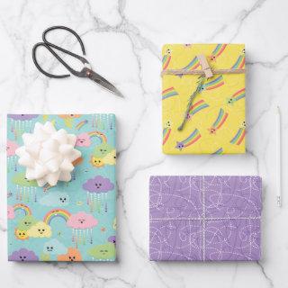 Colorful Pastel Kawaii Clouds Kids  Sheets