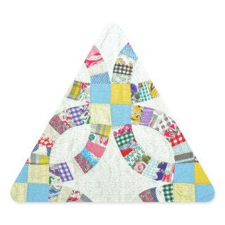 Colorful patchwork quilt triangle sticker