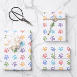 Colorful Pattern Of Animal Paw Prints Dog Paw  Sheets