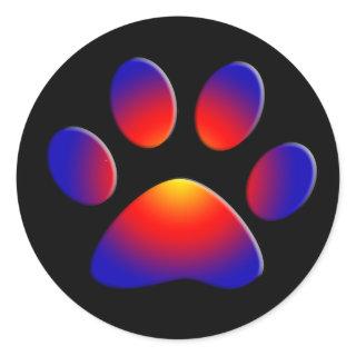 COLORFUL PAW CLASSIC ROUND STICKER