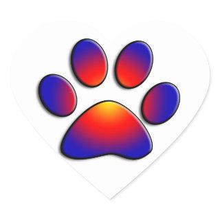 COLORFUL PAW Heart Heart Sticker