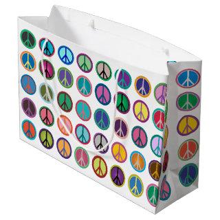 Colorful Peace Symbols Large Gift Bag