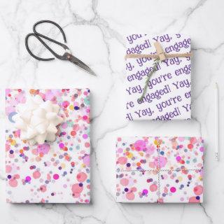 Colorful Pink Confetti Engagement  Sheets