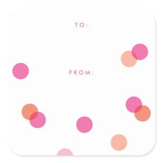 Colorful Pink Confetti | Gift Square Sticker