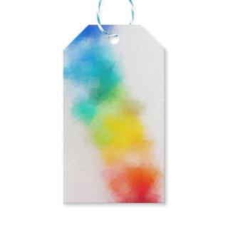 Colorful Pink Red Yellow Blue Green Abstract Art Gift Tags