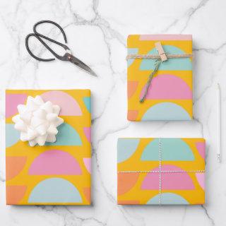 Colorful Playful Geometric Shapes in Yellow  Sheets