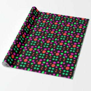 colorful polka dots on black