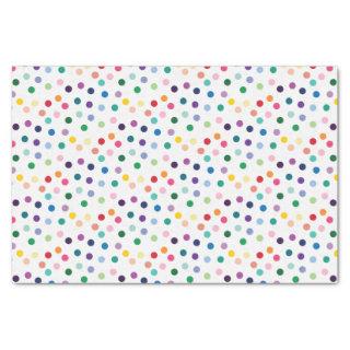 Colorful Polkadot Art Pattern On Crisp White Tissue Paper