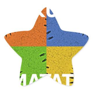 Colorful Pop Art Collage & "Hakuna Matata" Message Star Sticker