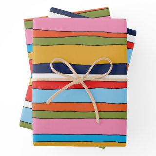 Colorful Pop Stripes Lined Patterns  Sheets