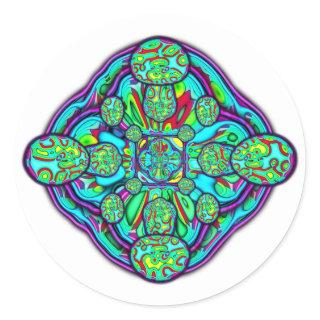 Colorful psychedelic bubble universe v2 classic round sticker