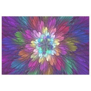 Colorful Psychedelic Flower Abstract Fractal Art Tissue Paper