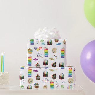 Colorful Rainbow Cake Desserts & Sprinkles Pattern