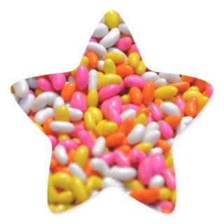 Colorful rainbow candy jelly bean confectionery star sticker