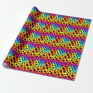 Colorful Rainbow Cheetah Seamless Pattern