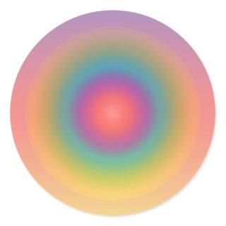 Colorful Rainbow Concentric Circle Space  Classic Round Sticker