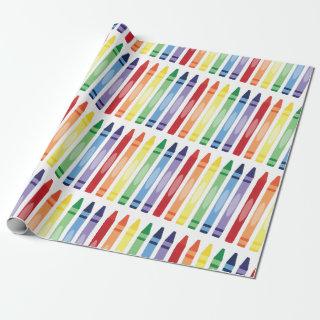 Colorful Rainbow Crayons Pattern