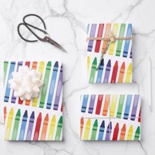 Colorful Rainbow Crayons Pattern  Sheets