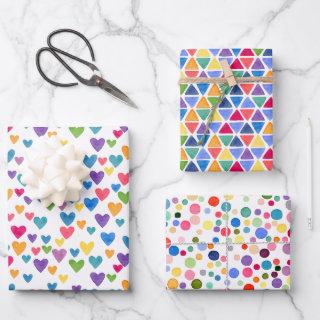 Colorful Rainbow Dots Abstract Triangle Heart  Sheets