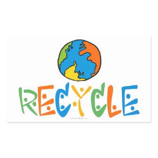 Colorful Recycle Rectangular Sticker
