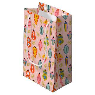 Colorful Retro Ornaments Christmas Pattern Small Gift Bag