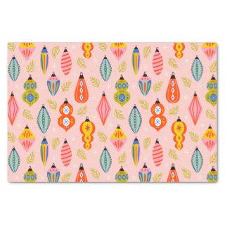 Colorful Retro Ornaments Christmas Pattern Tissue Paper