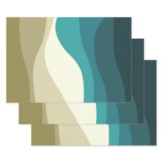 Colorful retro style waves decoration  sheets