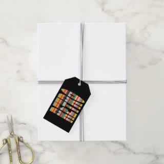 Colorful Retro Word Stripes  Gift Tags